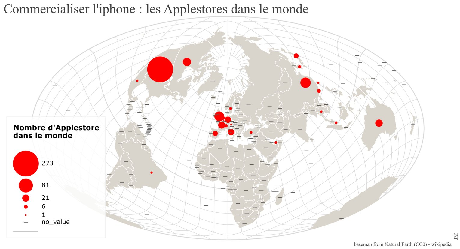 Carte • Les « Apple Store » dans le monde Interface